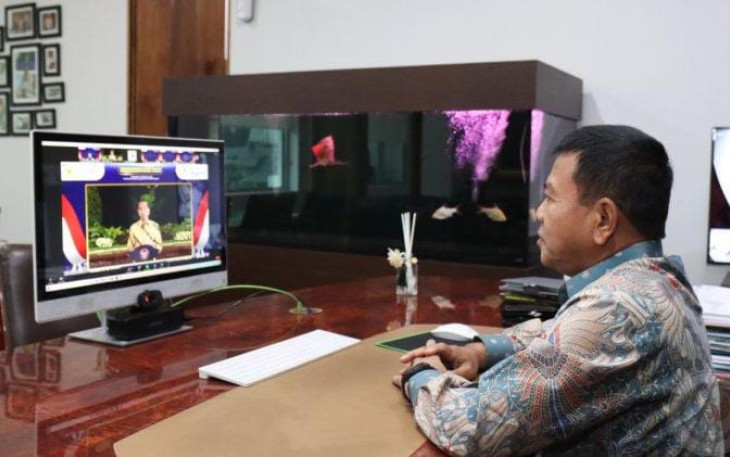 Wamenhan hadiri pembukaan Musrenbangnas tahun 20022 melalui vidcon. Kamis (28/4/2022)