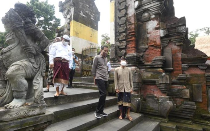 Presiden Joko Widodo kunjungi cagar budaya Pura Tirta Empul Gianyar Bali. Jum'at (06/5/2022)