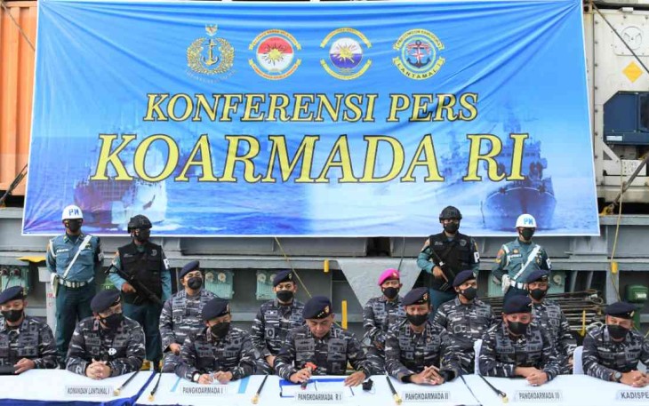 Pangkoarmada RI saat memberikan keterangan pers di Jakarta, Jum'at (06/05/2022)