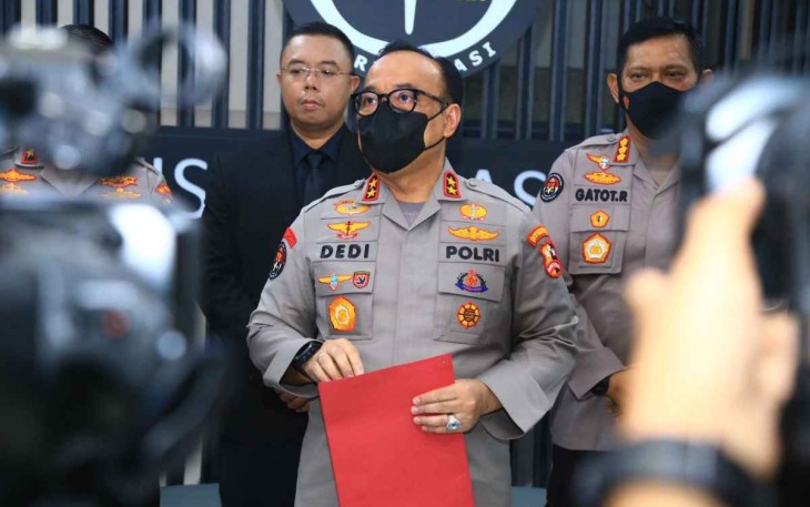 Kadiv Humas Polri saat keterangan pers upaya mitigasi penyebaran PMK Ternak di Jakarta. Rabu (11/05/2022)