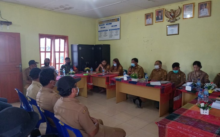Suasana rapat koordinasi di Kecamatan Tigabaru. Sabtu (14/05/2022)