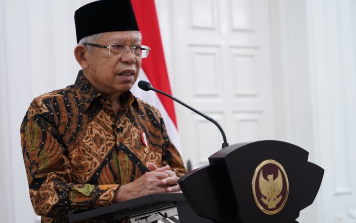 Wapres RI saat menghadiri perayaan Waisak 2566 BE secara virtual di Jakarta. Senin (16/05/2022)