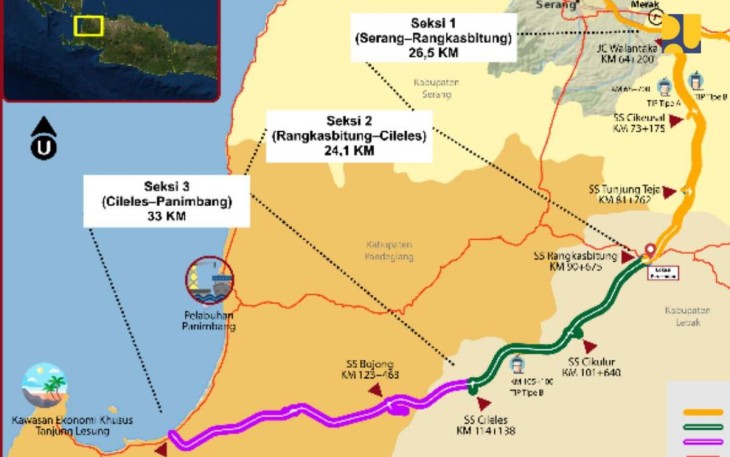 Road map tol Serang -Panimbang. Selasa (17/05/2022)