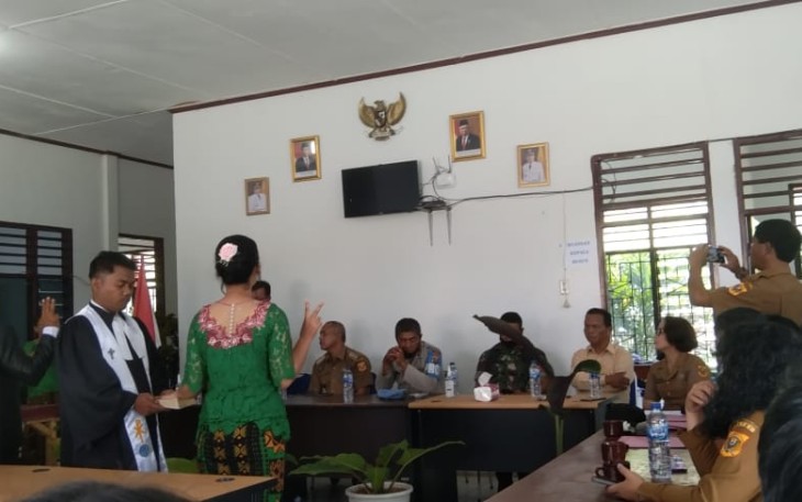 Pelantikan aparat desa Pegagan Julu VI