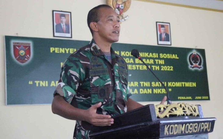 Dandim 0913/PPU saat memberikan arahan dalam silaturahmi bersama KBT