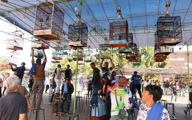 Lomba kicau burung di mapolda Jabar