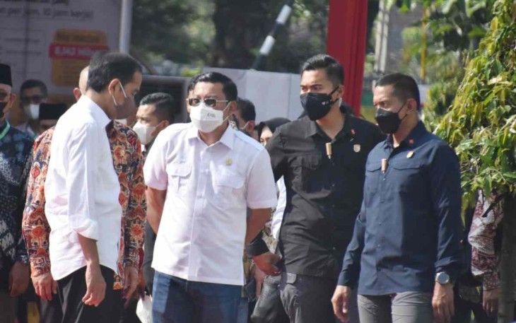 Kunjungan presiden Joko Widodo di pusat pasar Medan