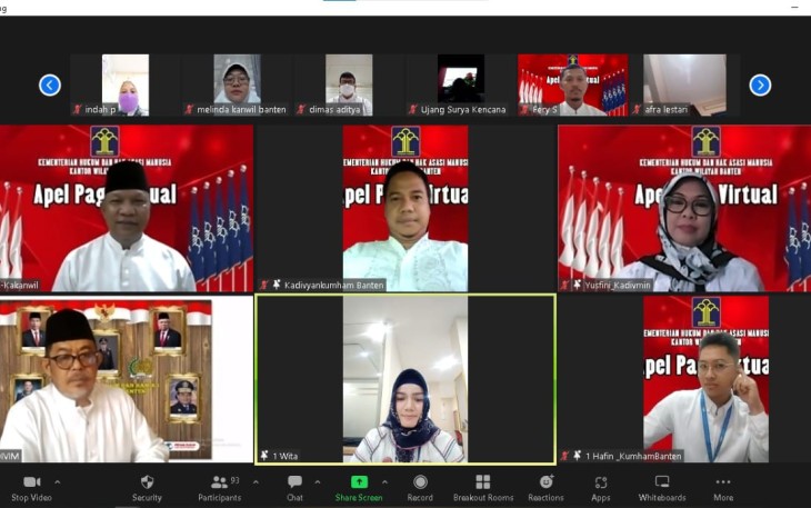 Kakanwil Tejo saat vidcon jajaran meriahkan peringatan Kemerdekaan dan HDKD ke 77