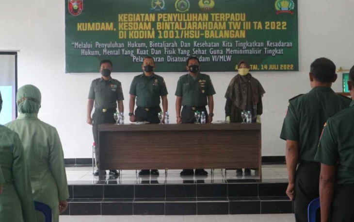 Kodim 1001/HSU-BLG saat menggelar pengetahuan hukum, pembinaan mental dan kesehatan