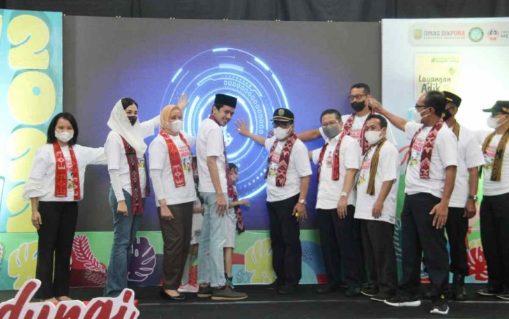 Dandim Trenggalek saat menghadiri HAN tahun 2022 di pasar Pon Trenggalek 