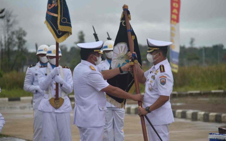 Pangkoarmada III Laksamana Muda TNI Irvansyah saat sertijab jabatan strategis jajaran Koarmada III 