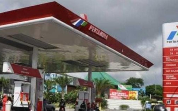 Ilustrasi pom bensin Pertamina 