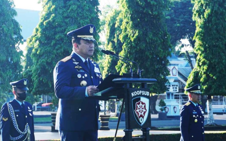 Pangkoopsud II Marsekal Muda TNI Widyargo Ikoputra saat peringatan hari Kesaktian Pancasila. Sabtu (1/10)