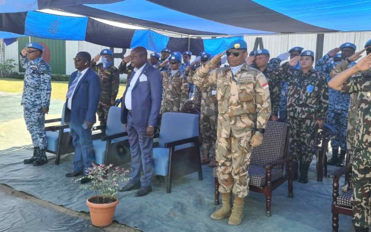 Wadan Satgas BGC TNI Konga XXXIX-D Monusco Letkol Inf Partahi H Siregar saat  Wadan Satgas BGC TNI Konga XXXIX-D Monusco Letkol Inf Partahi H Siregar saat menghadiri Bangladesh Medal Award. Kamis (6/10) 