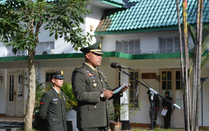 Kasiren Korem 061/SK Kolonel Inf Yudi Purwanto saat membacakan amanat Menpora 
