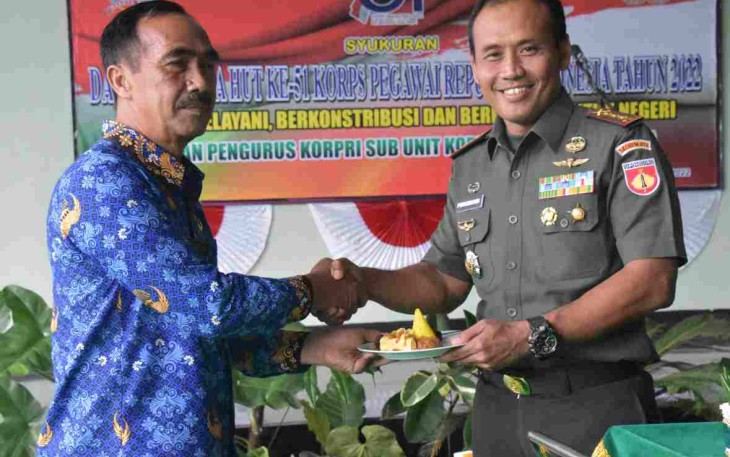 Syukuran HUT Korpri dilingkungan Korem 073/Mkt