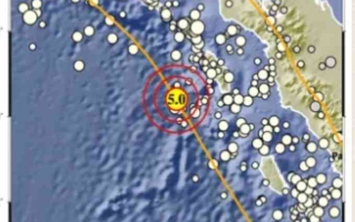 Guncangan Gempa M5,0 Nias Barat, Jum'at (22/4/22)