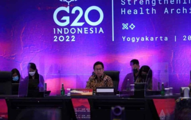 Menkes Budi Gunadi Sadikin saat membuka pertemuan Menteri Kesehatan anggota G20 di Yogyakarta 