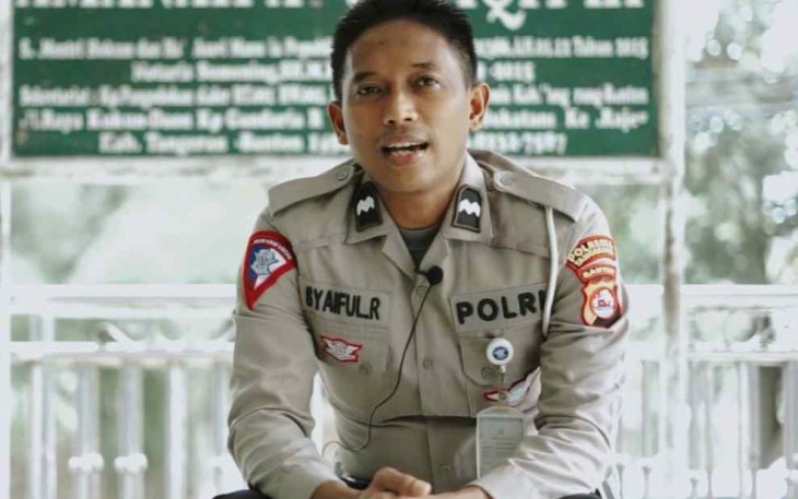 Aipda Syaiful Rojali anggota Satlantas Polresta Tangerang 