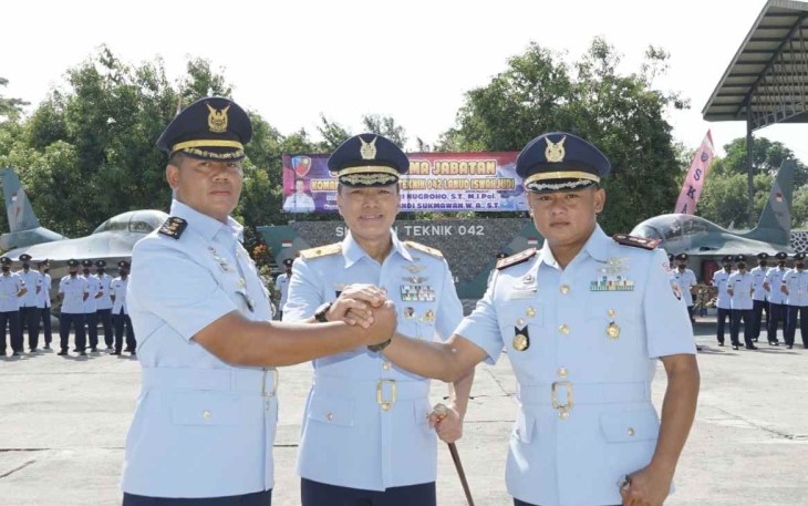 Danlanud Iswahjudi Marsekal Pertama TNI Irwan Pramuda saat sertijab Danskatek 042, Jum'at (30/9)