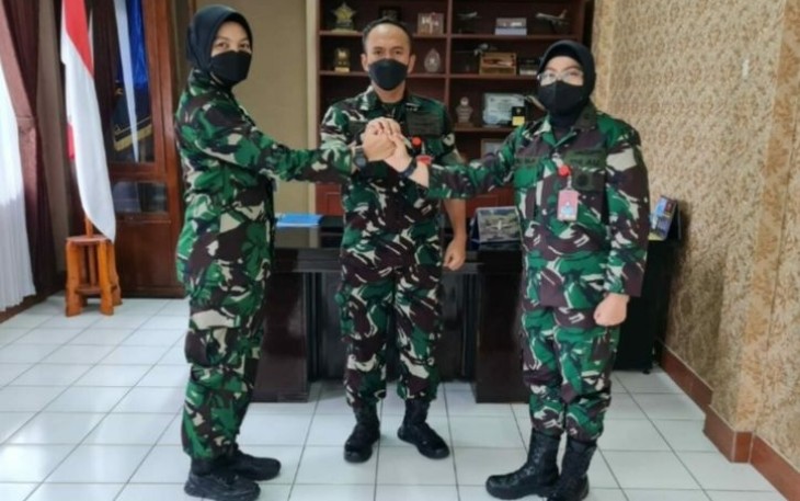 Danlanud Muljono Kolonel Pnb Sugeng Budiono saat foto bersama usai sertijab Kepala RSAU Soemitro Lanud Muljono 