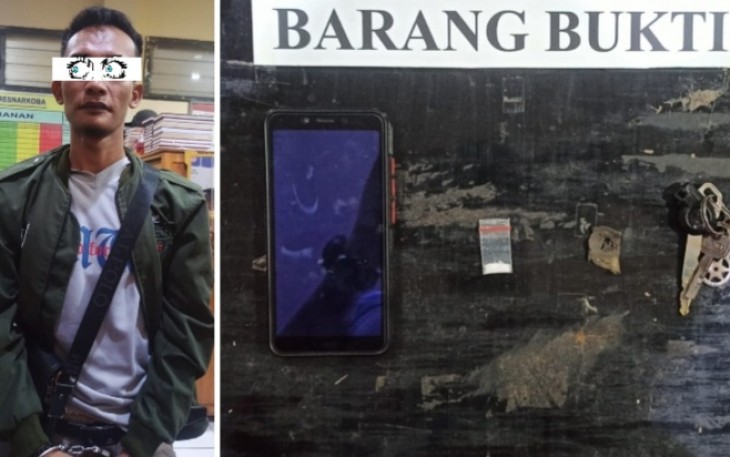 Tersangka dan barang bukti saat diamankan
