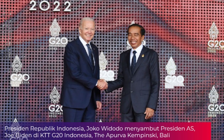 Presiden Joko Widodo saat menyambut Presiden AS Joe Biden di KTT G20 