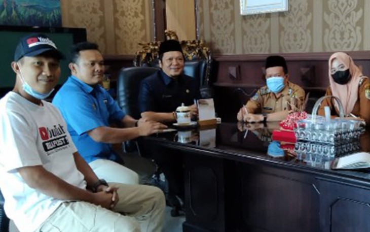 Dispar Provinsi Bengkulu-KNPI saat pertemuan, Senin pagi (31/1/2022).