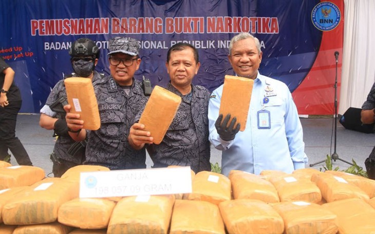 Kakanwil Kumham Banten saat Hadiri Pemusnahan Ratusan Kilogram Narkotika di Penghujung 2022 yang Diselenggarakan oleh BNN