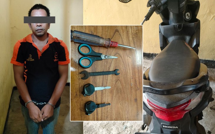 Tersangka dan barang bukti saat diamankan