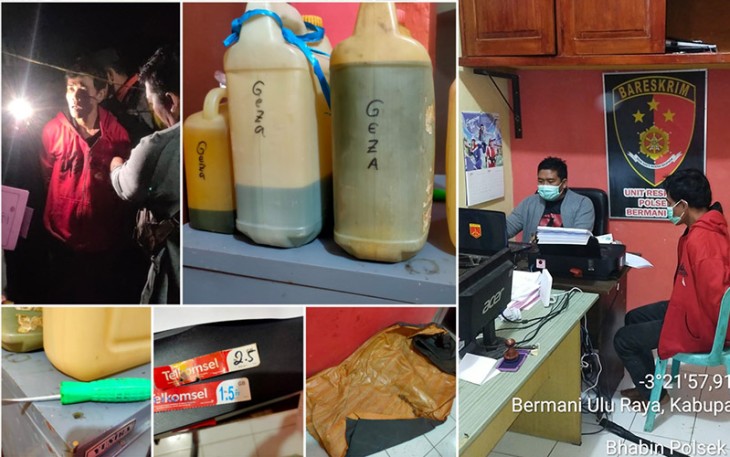 Terduga pelaku saat diamankan