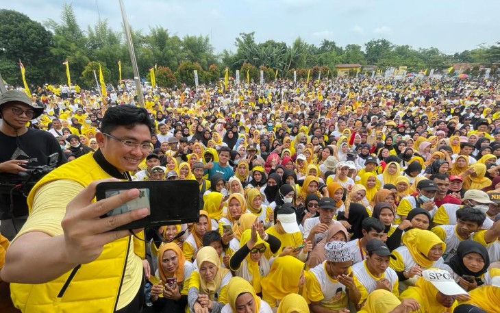 Wasekjen DPP Andika Hazrumy saat sapa masyarakat
