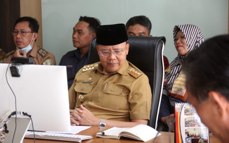 Gubernur Bengkulu Rohidin Mersyah saat rapat koordinasi bersama Sekretaris Daerah dan Kepala BKD Kabupaten.