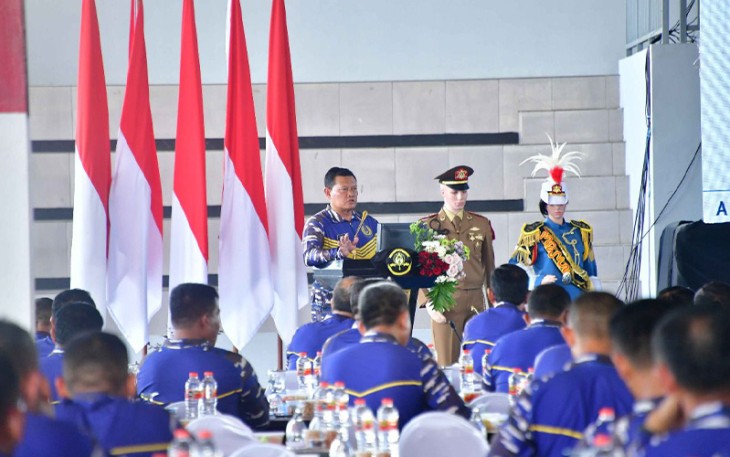 Apel Komandan Satuan (AKS) Tentara Nasional Indonesia (TNI AL) Tahun 2022 pada hari kedua di Gedung Indoor Sport, Akademi Angkatan Laut (AAL), Surabaya, Sabtu (27/08) kemarin.