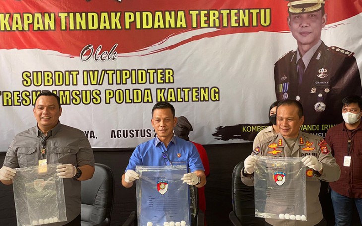 Press Conference Polda Kalteng, Selasa (30/8/2022) siang.