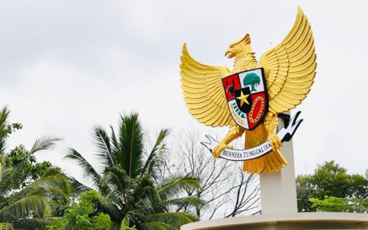 Garuda Pancasila di PLBN Sota Kabupaten Merauke, perbatasan menuju Papua Nugini. (Foto:twitter.com/jokowi)