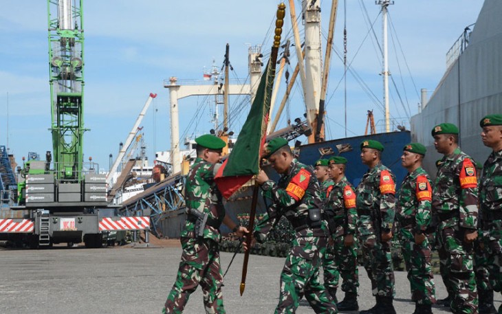 Upacara Pemberangkatan Satgas Pamtas Yonif 132/BS Sektor Utara RI-PNG 2022