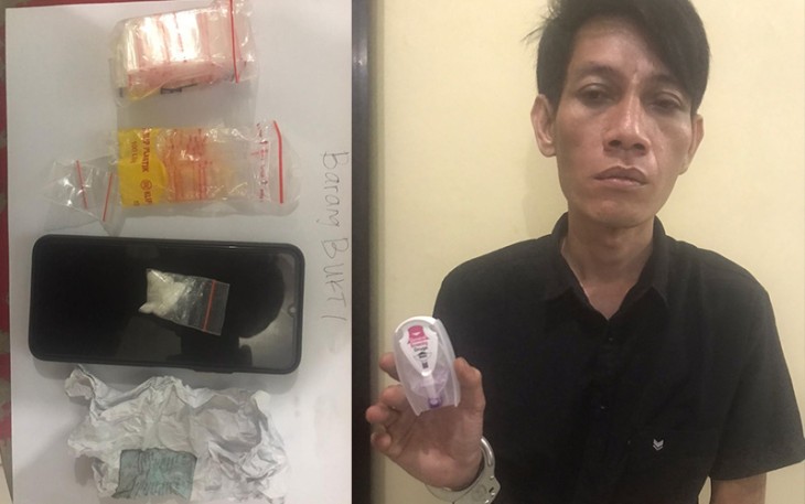 Tersangka dan barang bukti saat diamankan
