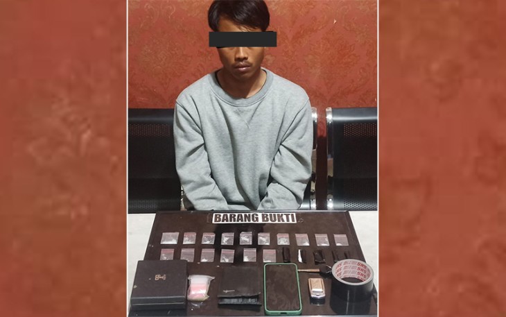 Tersangka dan barang bukti saat diamankan