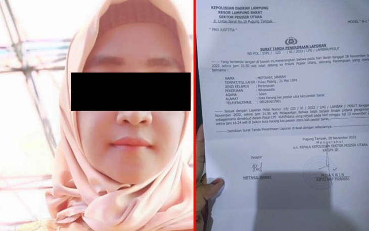 Korban melaporkan FN dengan Laporan Polisi No: LP / 123 / XI / 2022 / LPG / LAMBAR / PESUT / 28 NOVEMBER 2022. 