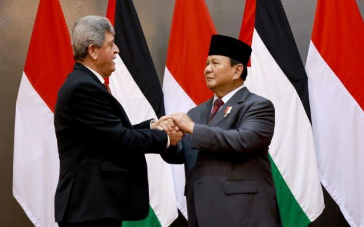 Menhan Prabowo seusai Saksikan Penandatanganan Framework Kerja Sama Pendidikan antara Unhan RI dan Kedubes Palestina