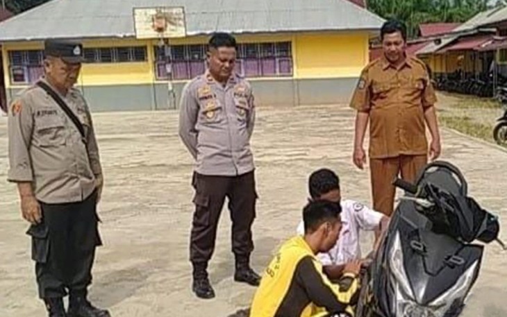 Polsek Mukomuko Selatan saat Temukan 21 Knalpot Brong