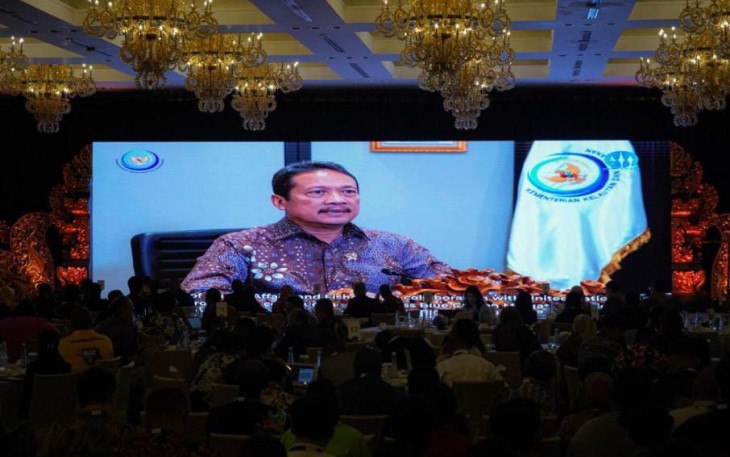 Menteri Kelautan dan Perikanan, Sakti Wahyu Trenggono, saat Archipelagic and Island States Blue Economy High-Level Dialogue di Bali Senin (9/10/2023). Indonesia di KTT AIS Forum 2023 akan menegaskan komitmennya dalam mengimplementasikan blue economy dalam tata kelola ruang laut.