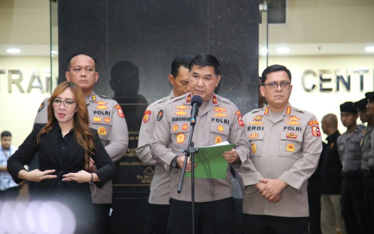 Karopenmas Divhumas Polri Brigjen Ahmad Ramadhan saat jumpa pers, di Gedung Mabes Polri, Jakarta Selatan, Rabu, 22 Februari 2023.