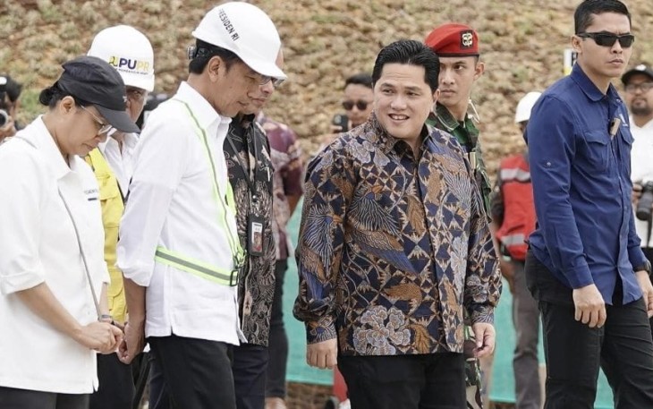 Ketua Umum PSSI Erick Thohir saat mendampingi Presiden Jokowi pada groundbreaking national training center (TC) di Ibu Kota Nusantara (IKN), (22/9) menandai babak baru sepak bola Indonesia. 