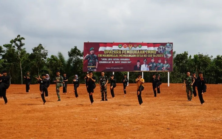 Anggota Satgas TMMD 118 Ikuti Latihan PSHT