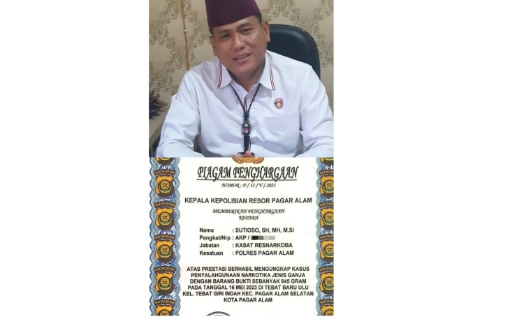 Kasat Res Narkoba Polres Pagaralam AKP Sutisos SH MH MSi 