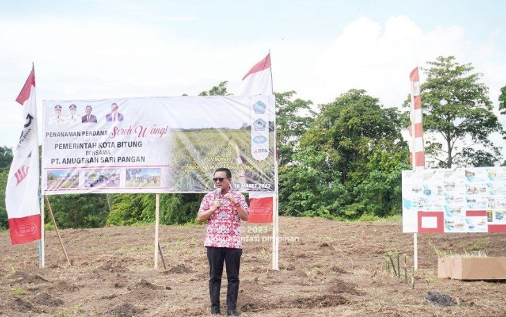 Walikota Bitung saat memberikan sambutan