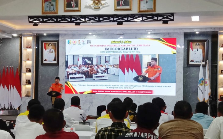 Bupati Batu Bara saat Buka Musorkablub KONI 2023