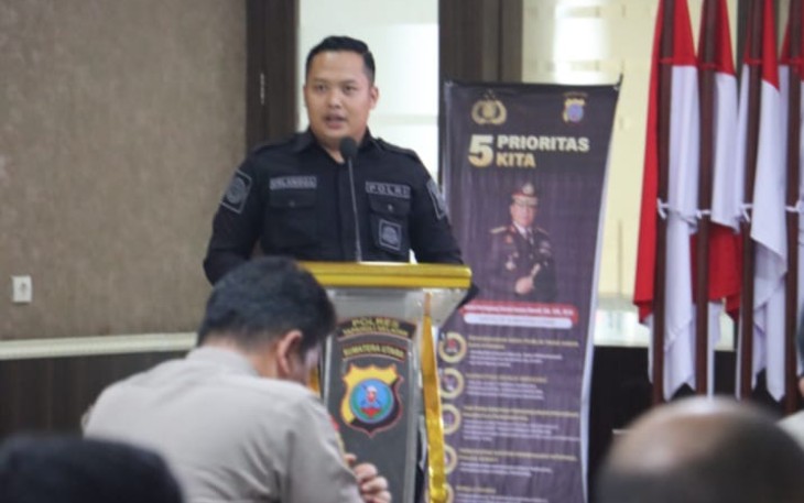 Plh Kasi Humas Polres Tapanuli Selatan (Tapsel), Brigadir Erlangga Gautama Nasution, SH, paparkan terkait cara maupun strategi cegah informasi hoaks jelang Pemilu 2024